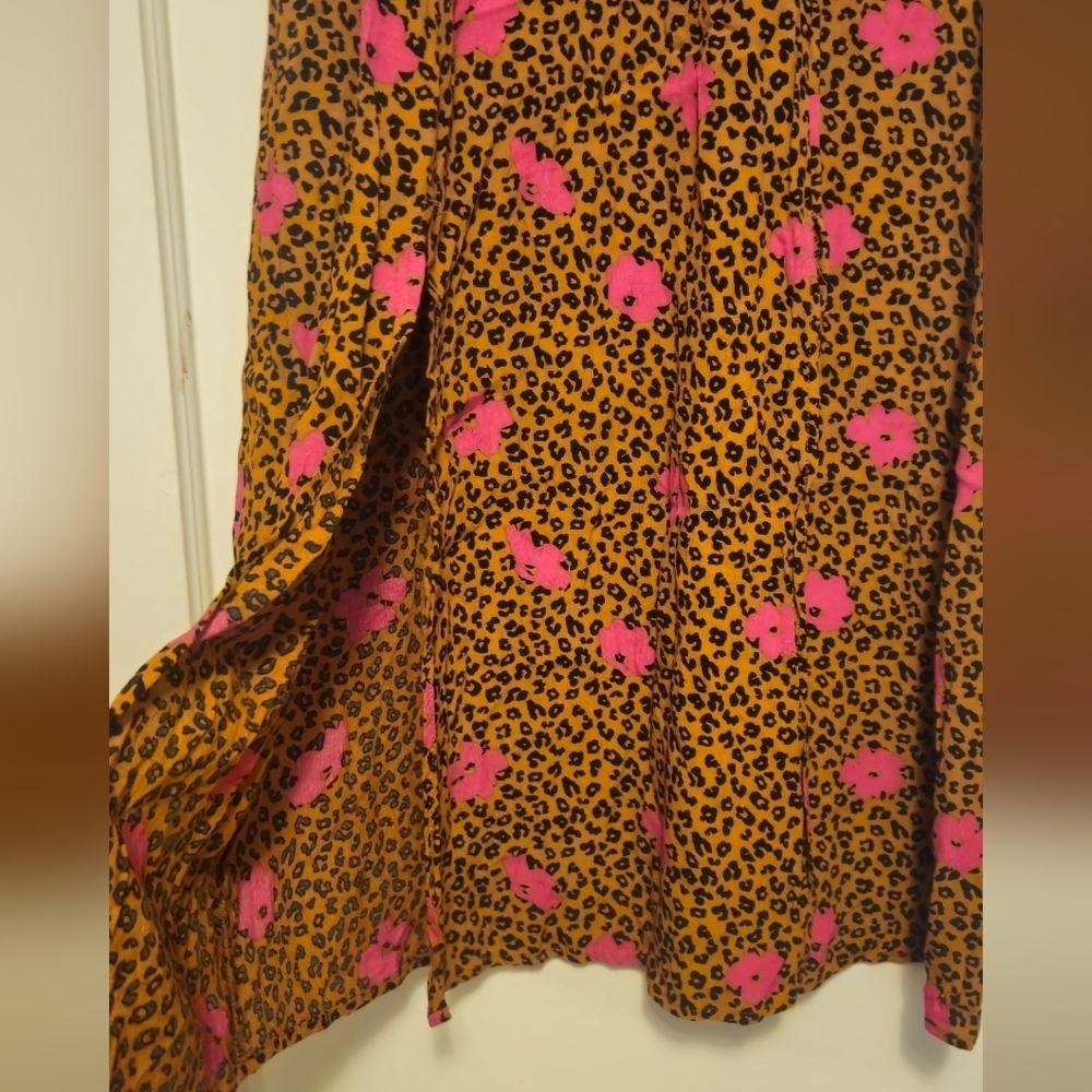 Elodie Leopard And Floral Print Pink and Brown Skirt - Picture 2 of 3